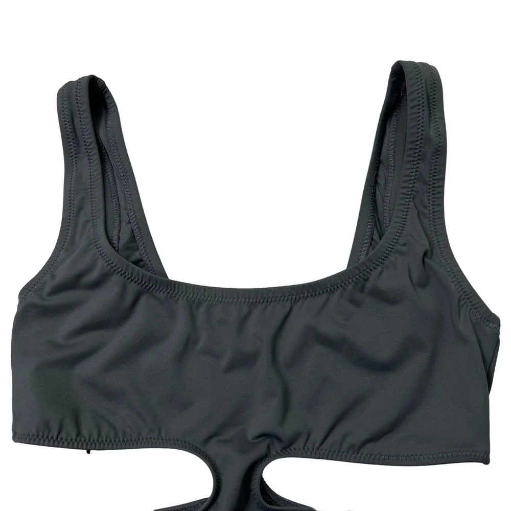 SKIMS Swim Tank Monokini Gunmetal Womens XS‎